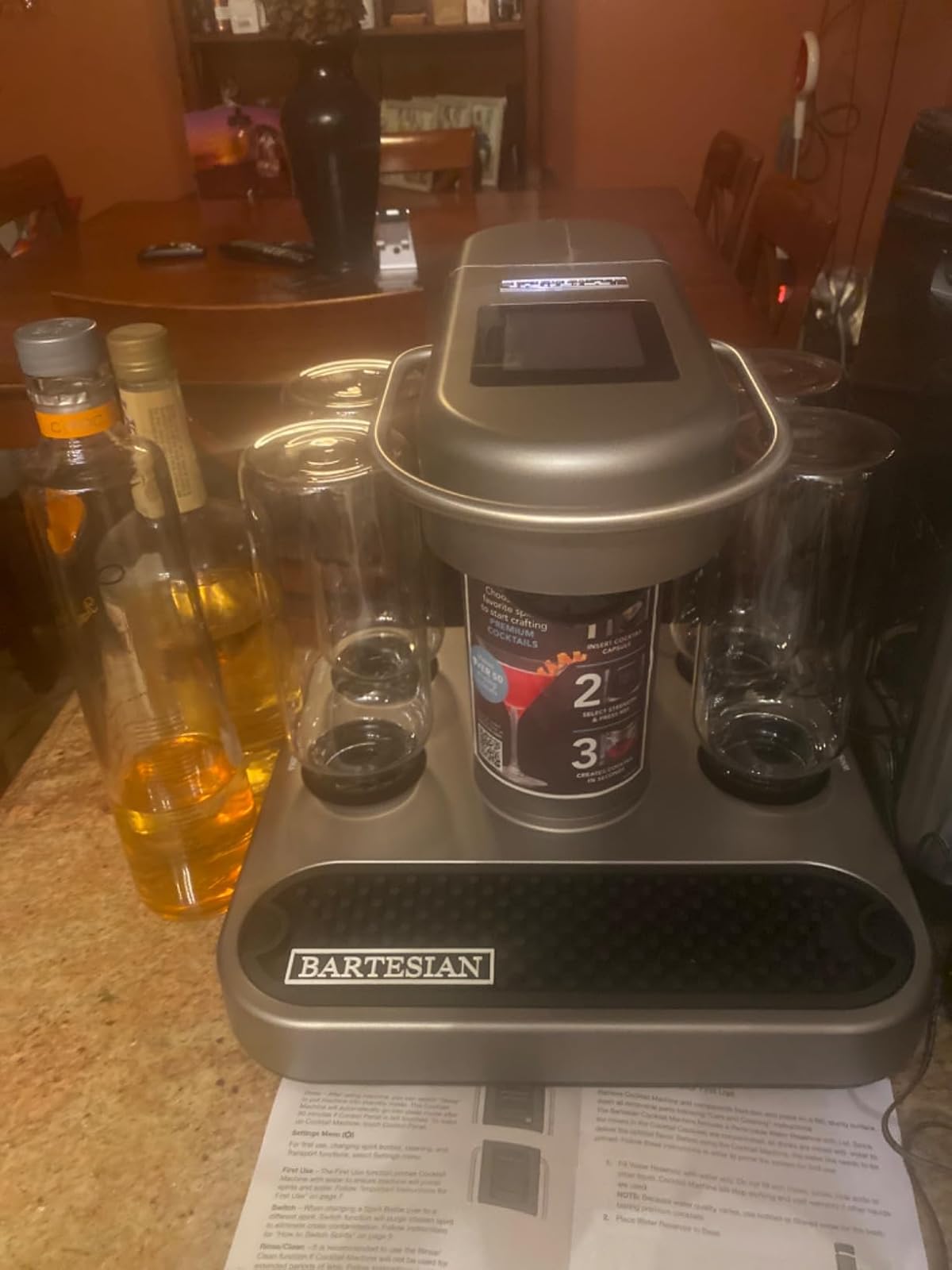 Review of Bartesian Cocktail Making Machine - Automatic Mixology Home Bar Cocktails Mixing Maker - Push Button Pre Mixed Drink Capsule Dispenser Shaker for Margarita, Old Fashioned, Martini, Daiquiri & More by Ken123