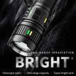 Ultra-Bright 990, 000 Lumens LED Flashlight with Type-C Rechargeable 10000mAh Battery, Remote Spotlight, Durable Aluminum Alloy - Perfect for Outdoor Adventures, Outdoor Lighting|Sleek Design|Durable Flashlight, Flashlight Rechargeable