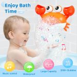 Gigilli Crab Baby Bath Toys, Rechargeable Bath Bubble Machine for Toddler Easter Basket Stuffers, Bathtub Bubble Maker with Music for Kids Ages 1-3 6-12 12-18 Months Boys Girls 1st Birthday Gifts