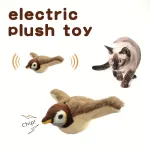 Interactive Electric Plush Bird & Cat Toy with Squeak, USB Rechargeable, Safe ≤36V, Lithium Polymer Battery, All Breed Sizes Compatible, Pet Play & Exercise Accessory