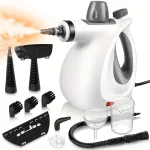 Hattyroom Handheld Pressurized Steam Cleaner 12pcs Accessories Multi-Surface Steamer For Home, Car, Floor, And Furniture Safety Lock, 11.83oz Large Water Tank Powerful Hot Steam 1050W With Fast Heat-Up, Chemical Free Cleaning, Lightweight And Portable