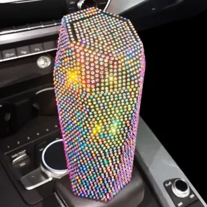 [With Lid Rhinestone Car Trash] Bling Rhinestone Car Trash Can With Lid, Car Interior Bucket Car Storage Box For Women Ladies