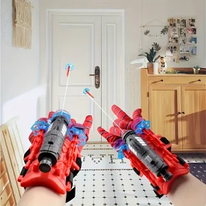Spider Web Launcher Gloves - Red & Blue Hero Toy for Youngsters & Adults, Fun Interactive Party Game, Durable ABS Material, Perfect for Halloween & Christmas Gifts