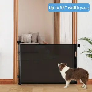 Retractable Youngsters Gate, Mesh Youngsters Gate Or Mesh Dog Gate, 33" Tall, Extends Up to 55" Wide, Youngsters Safety Gate for Doorways, Stairs, Hallways, Indoor/Outdoor, Holiday Gifts