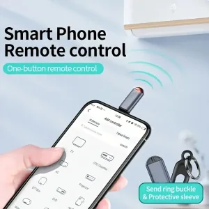 USB Smartphone IR Remote Control Adapter, Universal Home Control, Type-C to Type-C, Metal PVC, 0-5W Output, No Battery, Android Compatible