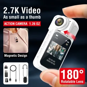 SJCAM C300 Action Cam, Vlog Camera, Touch LCD, 4K, 2,800 mAh, Large Capacity, Six Axis Image Stabilization, 5 Gwifi, Lightweight, Small Body Camera, 154° FOV, 30M Waterproof, Long Time Recording, Zoom