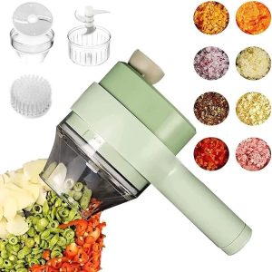 4 in 1 Handheld Electric Vegetable Cutter Set Mini Wireless Food Choppers Garlic Vegetable Chopper Slicer 4 in 1 Handheld Electric Vegetable Cutter Set Type-C Rechargeable