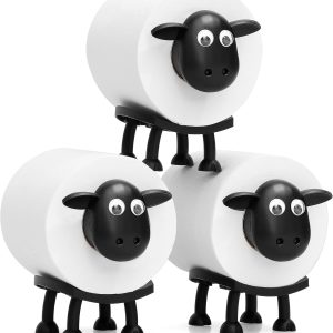 3pcs Lamb shaped toilet paper holder, humorous toilet paper holder Standing bathroom paper towel holder for bathroom decoration