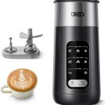 Dreo Milk Frother, 8-in-1 Electric Frother for Latte Art Coffee, 9oz/270ml Warm and Cold Foam Automatic Frothers for Dairy and Non-Dairy Milk, LED, Easy to Clean, BaristaMaker Air