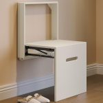 Shoe Bench Rack for Entryway, Folding Chair Wall-Mounted Invisible Shoe-Changing Stool, White Hidden Shoe Bench, Fold Down and Up Shoe Bench on The Wall
