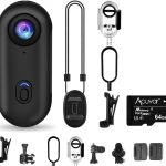 64GB FHD 1080P Mini Body Camera, Wearable Action Body Cam, Thumb Size Hands Free Recording Body Worn Camera, Premium Portable Camcorder Mount Anywhere for Pet Walking, Work, Travel (Black)