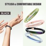 Mosquito Repellent Bracelets 1 Pack, DEET Free Mosquito Repellent Bands with 6 Pcs Essential Oil Cotton, Waterproof Insect Bug Repellent Wristbands for Adults and Kids Indoor Outdoor Use (Black)