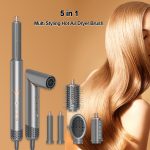 5 in 1 Hair Dryer Brush Set Air Hair Styler Curling Negative Ionic Foldable Hot Air Hair Dryer Brush, Hair Styling Tool for Curling Waves Straightening Volume Blowout Styles