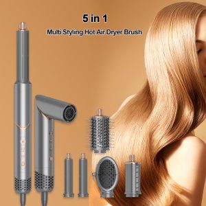 5 in 1 Hair Dryer Brush Set Air Hair Styler Curling Negative Ionic Foldable Hot Air Hair Dryer Brush, Hair Styling Tool for Curling Waves Straightening Volume Blowout Styles