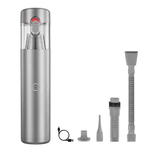 Mini Vacuum Cleaner & Air Purifier & Hand Pump 3-in-1 Cordless Handheld Vacuum Cleaner, 3 Types of Crevice Nozzles for Car Home Dual-Purpose for Blowing And Suction - Grey