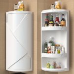 [Creative Plastic Bathroom Storage] TOOLUCK Creative Kitchen Triangle Storage Rack Rotating Plastic Bathroom Storage Rack Bathroom Skincare Products Sorting Rack