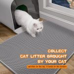 Cat Litter Mat Cat Litter Trapping Mat, Honeycomb Double Layer Design, Urine and Water Proof Material, Scatter Control, Less Waste, Easier to Clean, Washable