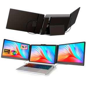 Laptop Screen Extender, 14.1" FHD 1080P IPS Laptop Monitor Extender Triple Screen, Portable Monitor For Laptops 13-16.5" With USB-C Port, Plug&Play For Windows/Mac/Android/Switch/PS5