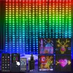 Smart LED Curtain Lights - 16 Million Colors Changing, Smart RGB Curtain String Lights for Backdrop, Dynamic DIY Hanging Fairy Lights for 14th of February Valentine's Day Decor, 4.9 x 6.9FT, 540 LEDs