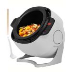 Automatic Cooking Machine - 360° Inner Pot Rotatable Individual Crock Pot with Soup Spoon | 1000W Food-Grade Stainless Steel Rice Cooker Non Toxic | Auto Stir Fry Machine for Cooking & Stewing