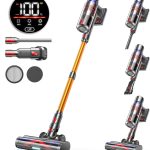 Cordless Vacuum Cleaner, 45Kpa 550W 65Mins Self-Standing Vacuum Cleaners for Home, Stick Vacuum with Touch Screen, Anti-tangle Brush, Rechargeable Vacuum Cordless for Pet Hair, Carpet, Hardwood Floor