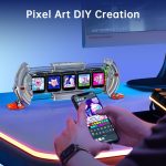 Divoom Times Gate - Cyberpunk Gaming Setup Digital Clock with Smart APP Control, WiFi Connect, RGB LED Display, Personalized Dashboard, Pixel Art for Gaming Room & Office Decor